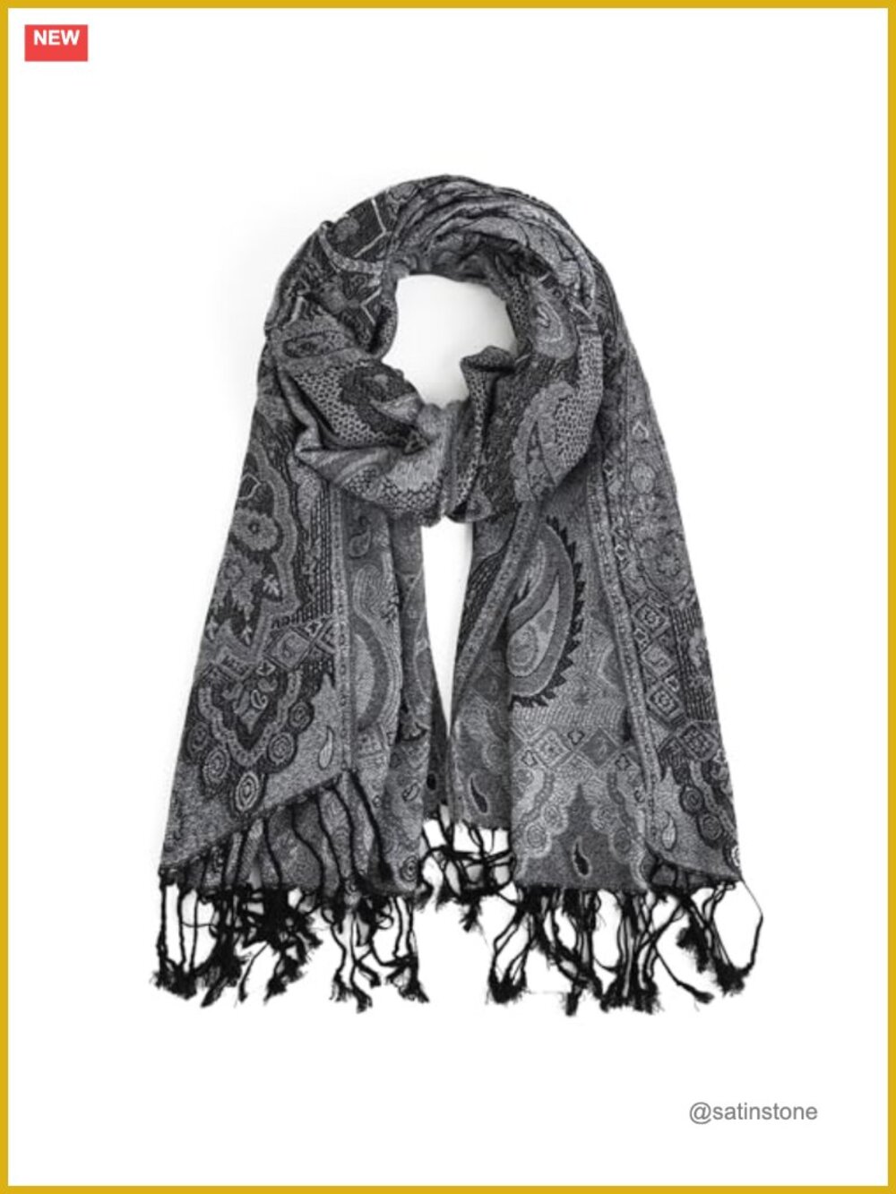 Silky Paisley Pashmina Wrap Shawl Scarf Unisex Travel Evening